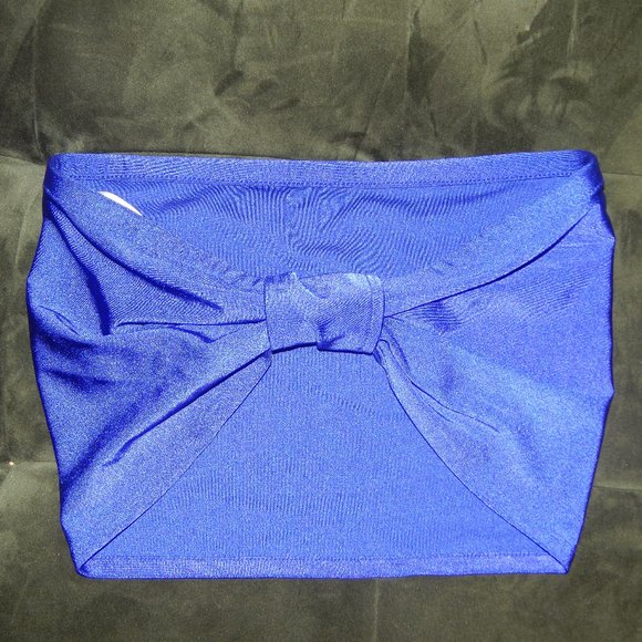 Blue Cropped Tube Top - Picture 2 of 2